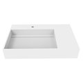 Castello Usa Juniper 30” Left Basin Solid Surface Wall-Mounted Bathroom Sink in White CB-GM-2056-30-L